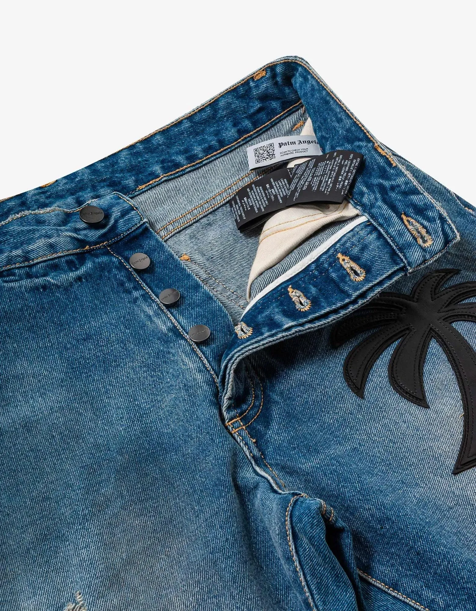 Palm Angels Blue Curved Palm Tree Regular Jeans