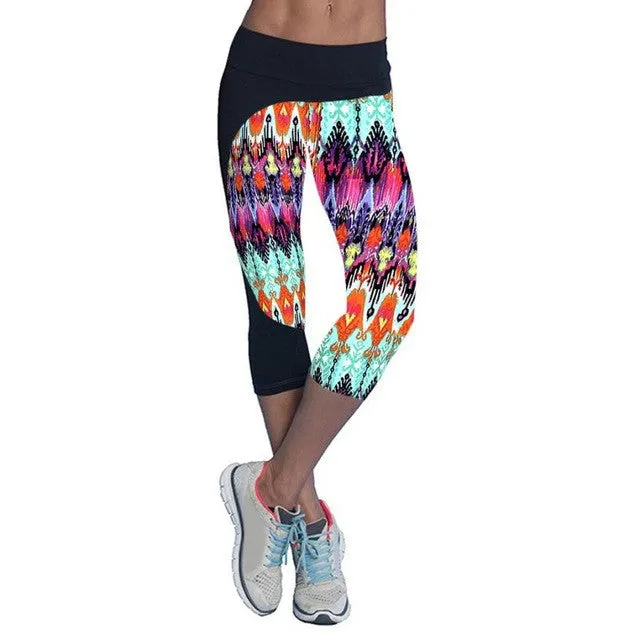 Pants Women Printing Stretch Fitness Cropped Calca Legging Spodnie Dresowe Damskie Capris For Women#B716 SM6