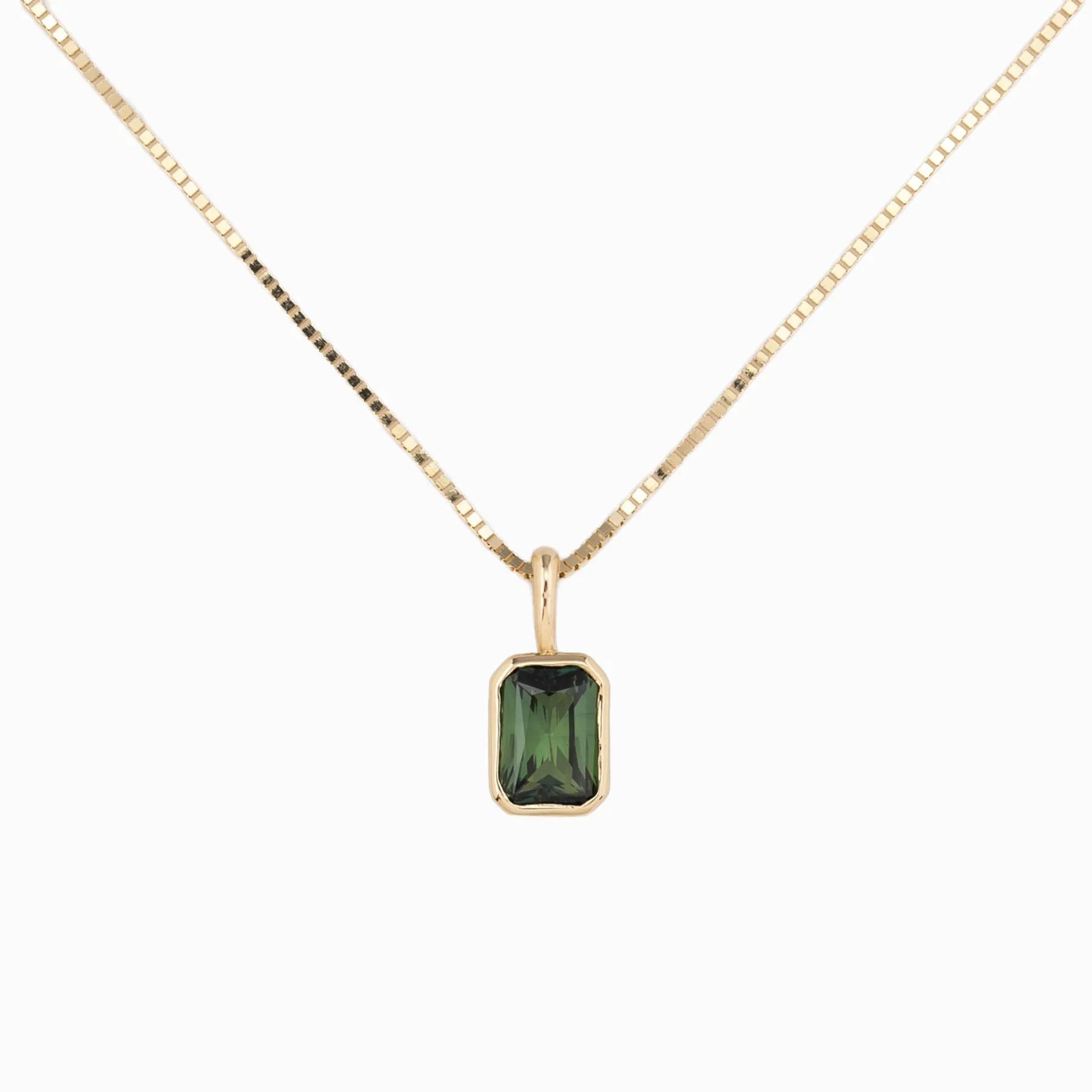 Patia Necklace Green Sapphire, 14K Yellow Gold (One of a kind)