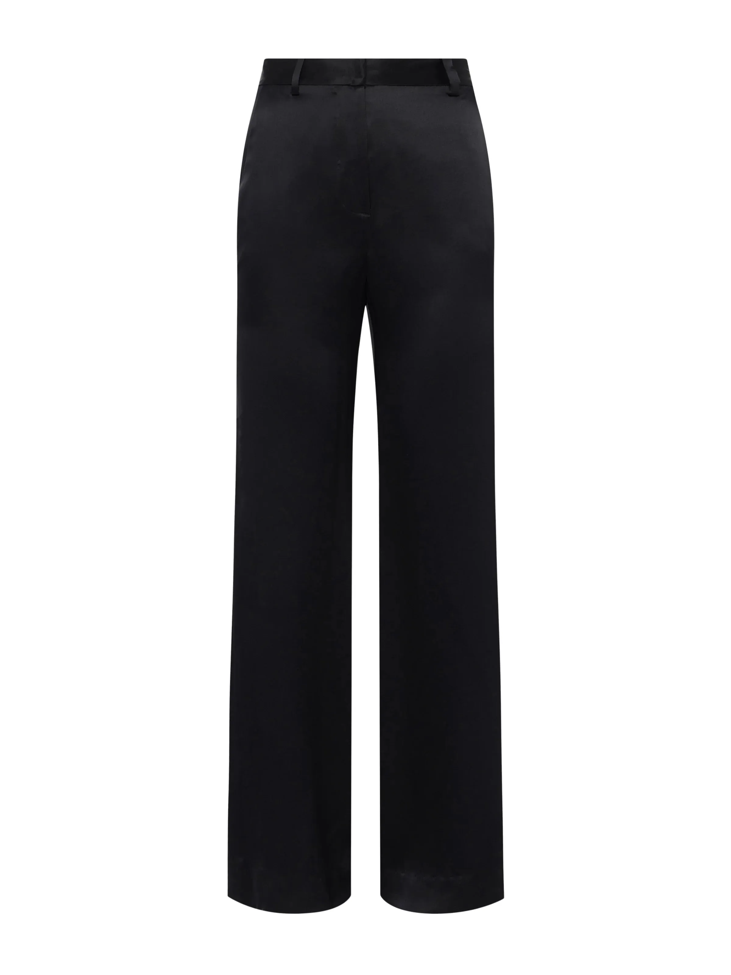 Pilar Silk Wide Leg Pant - Black