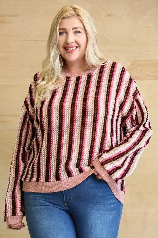 Pink Striped Sweater