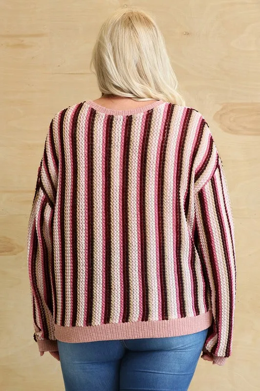 Pink Striped Sweater