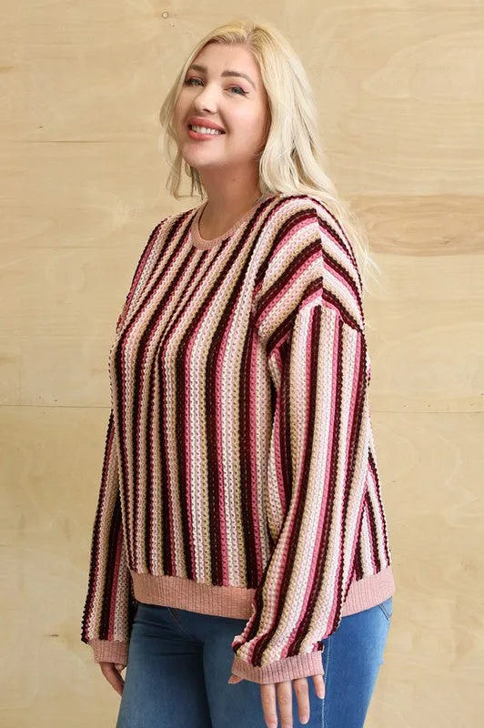 Pink Striped Sweater