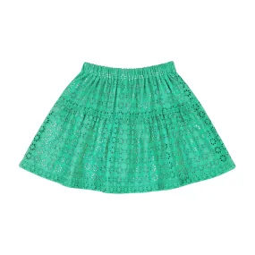 Pixie Skirt Green Eyelet