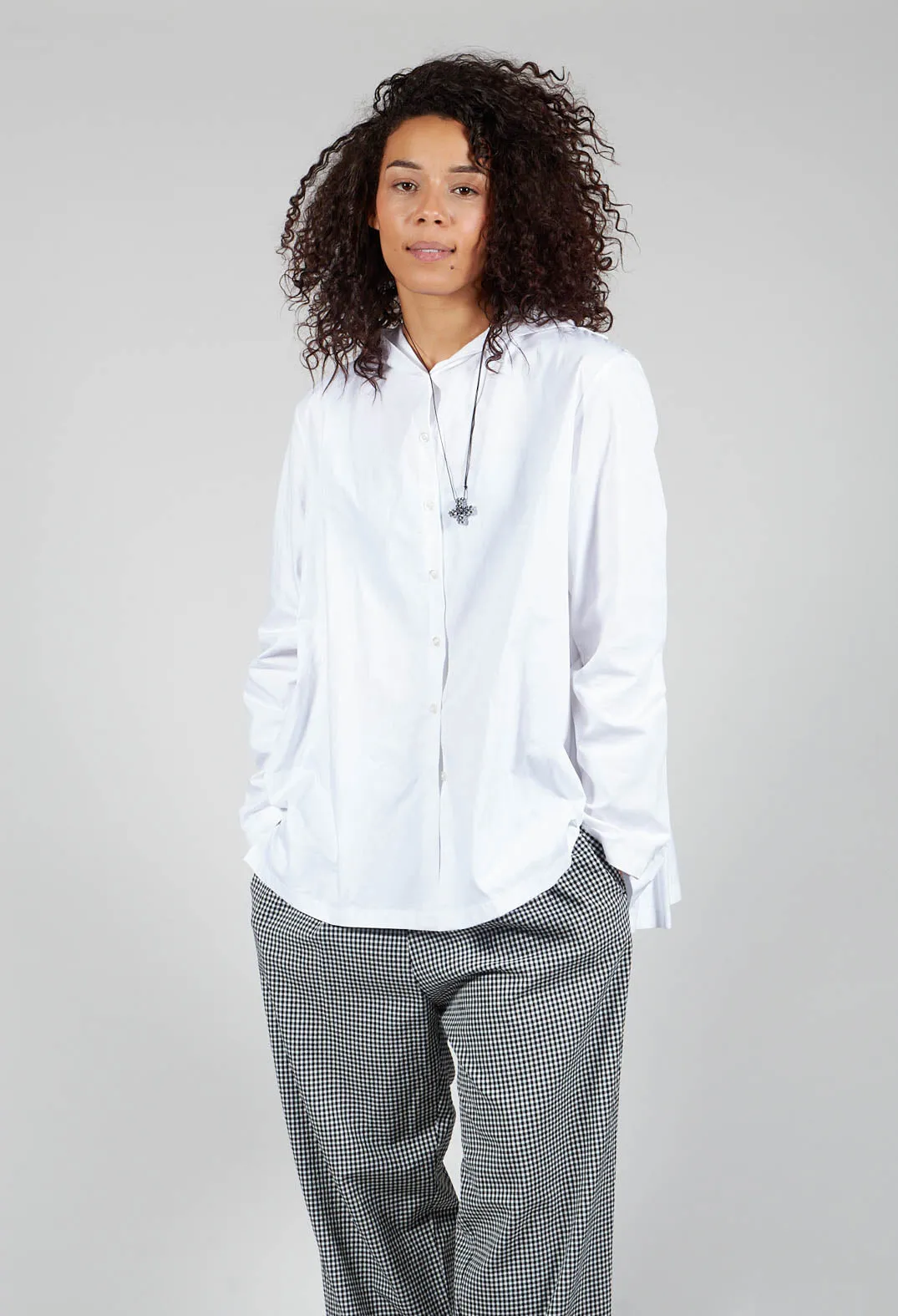 Pleated Blouse in White