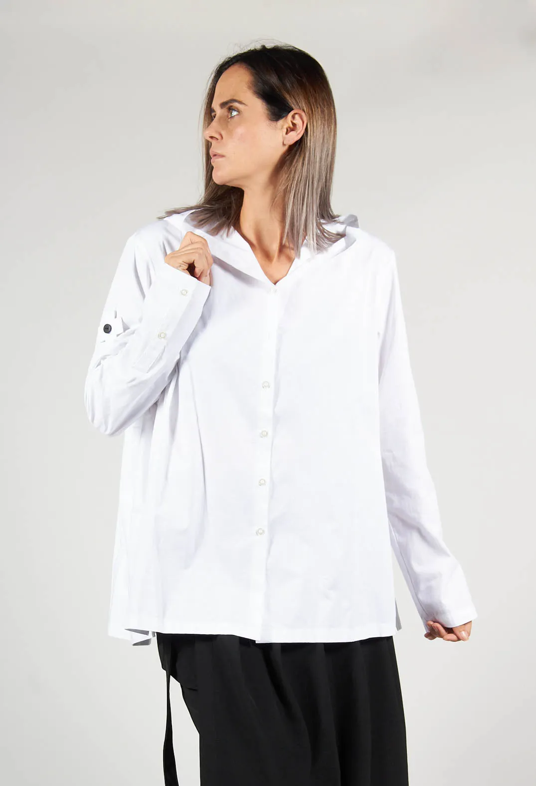 Pleated Blouse in White