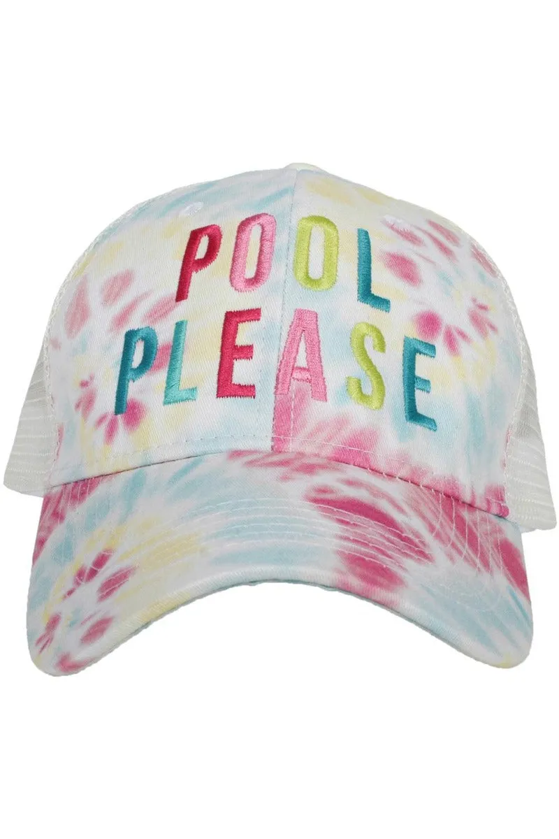 Pool Please TIE DYE Trucker Hat