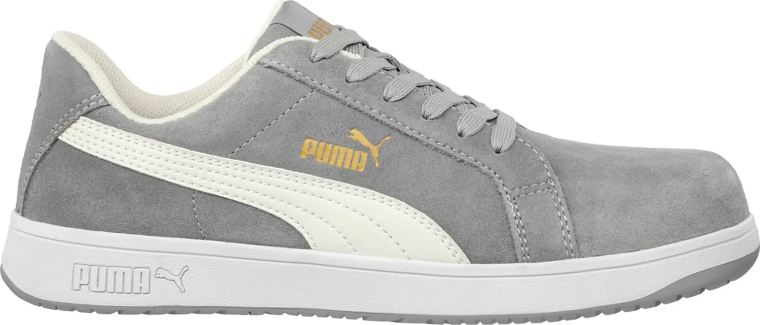 Puma Safety Mens Iconic Low ASTM SD Grey Suede Work Shoes