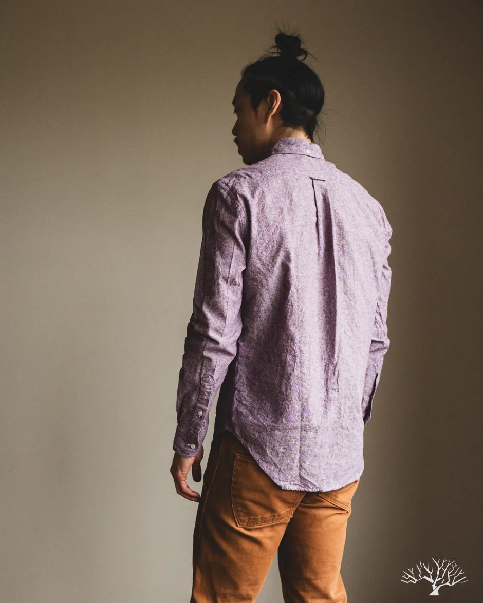 Purple Cotton/Linen Long-Sleeve Shirt