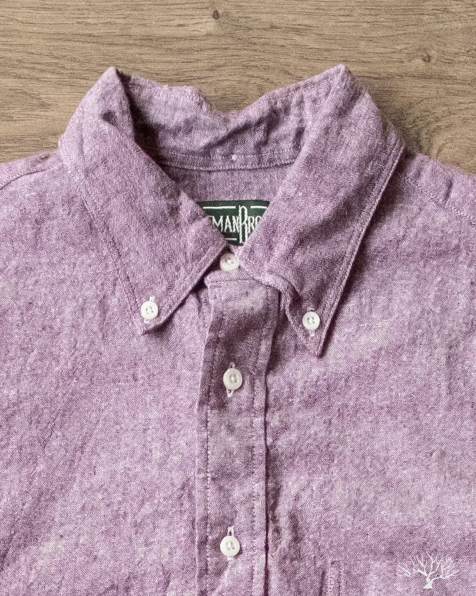 Purple Cotton/Linen Long-Sleeve Shirt