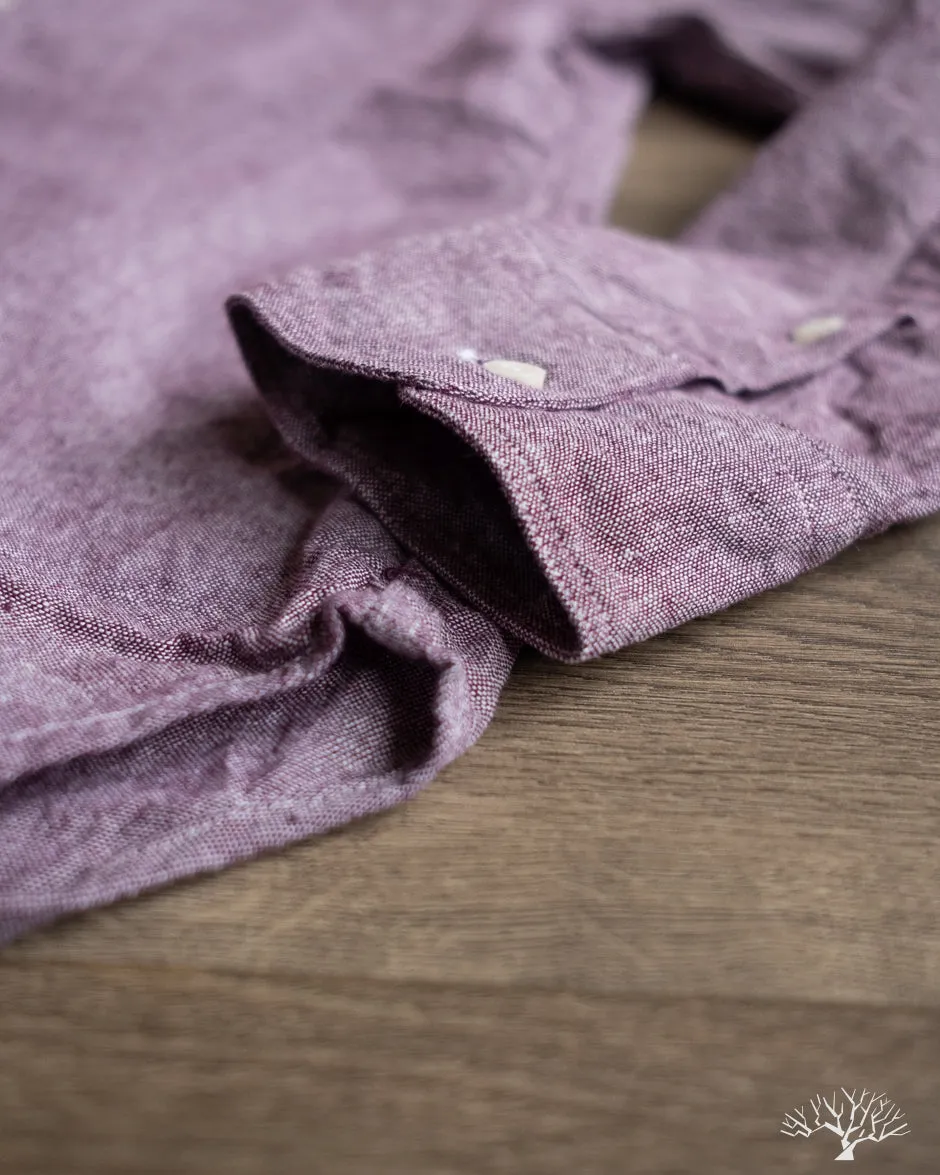 Purple Cotton/Linen Long-Sleeve Shirt