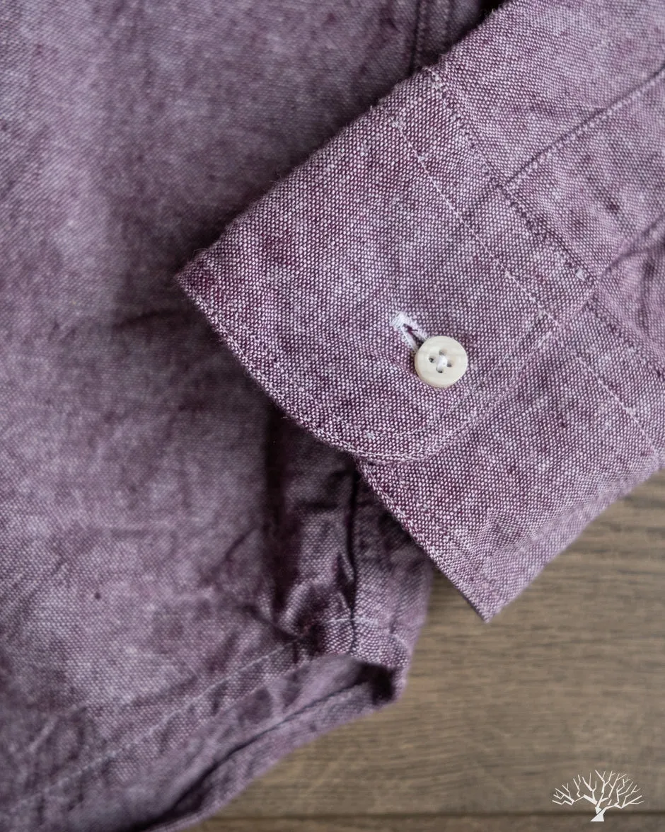 Purple Cotton/Linen Long-Sleeve Shirt