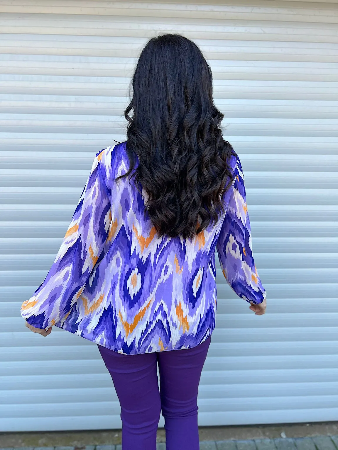 Purple Diamond Pleated Blouse Charlotte