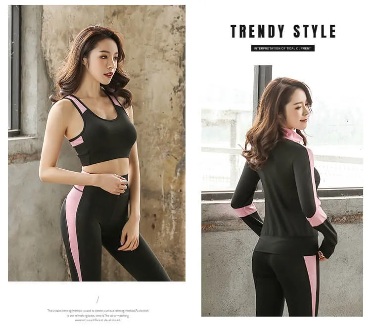 Quick dry women sportswear 4PCS set fitness gym yoga clothing