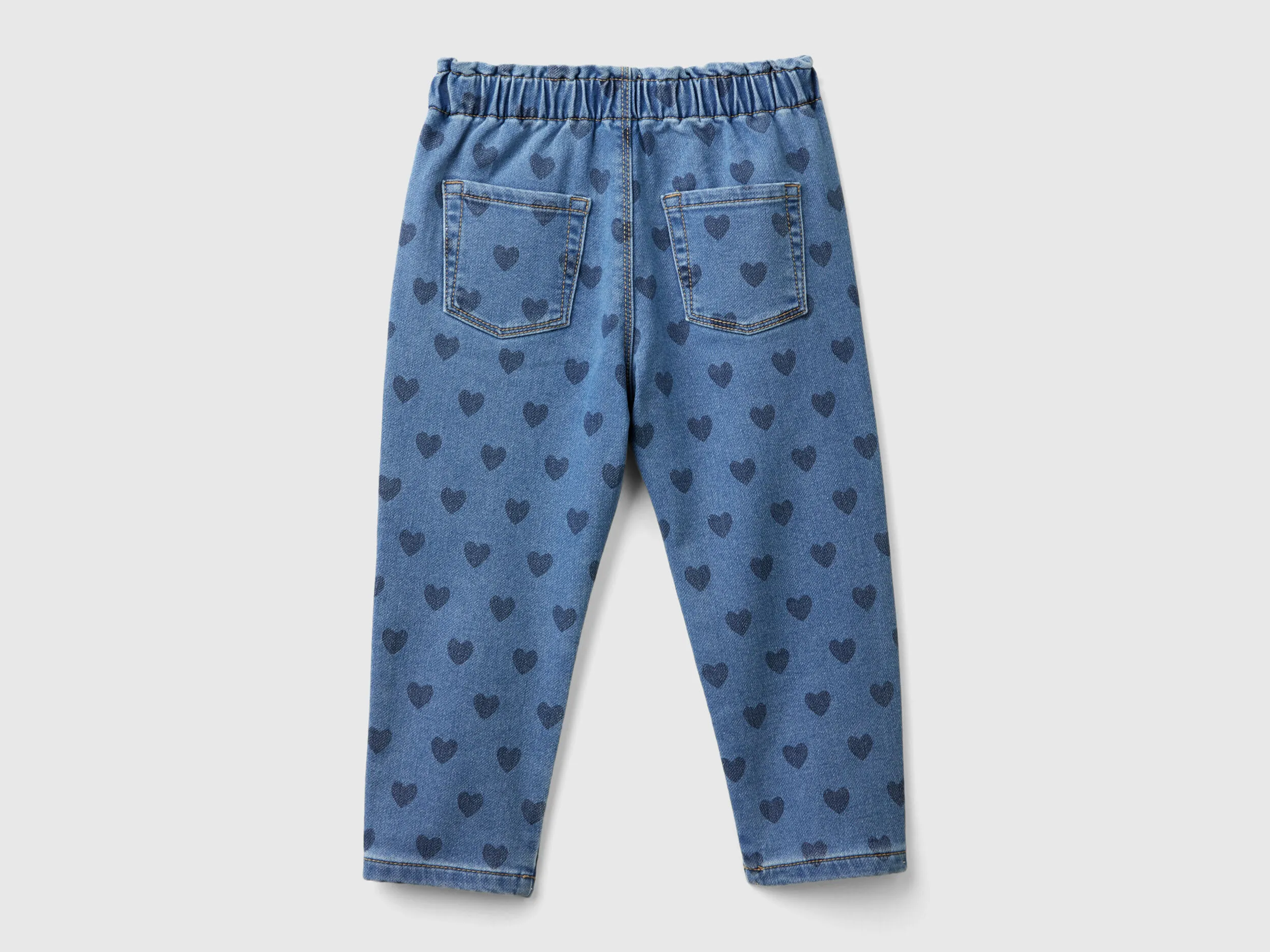 "Eco-Recycle" jeans with hearts - Blue | Benetton