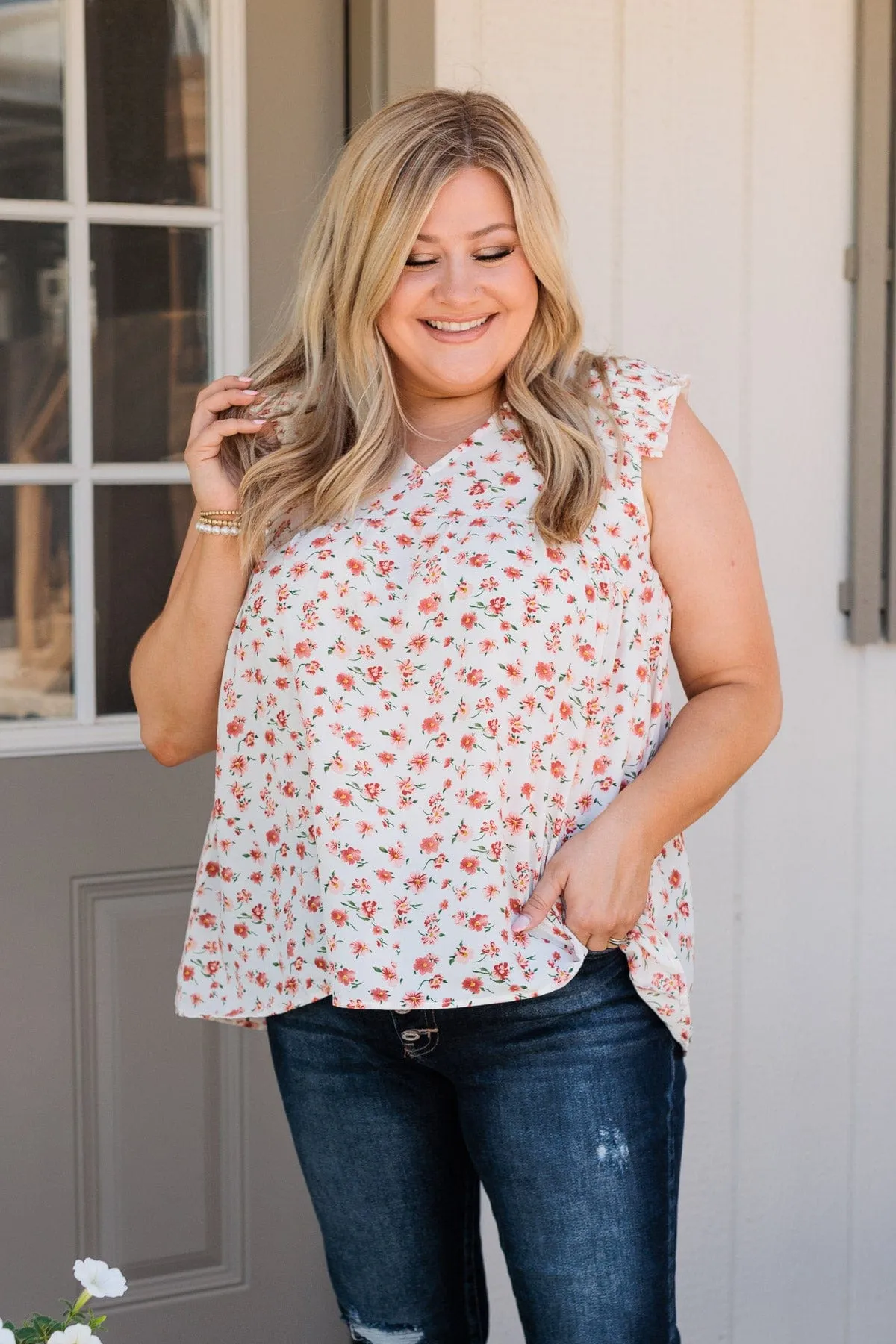 Radiant Aesthetic Floral Blouse- Ivory