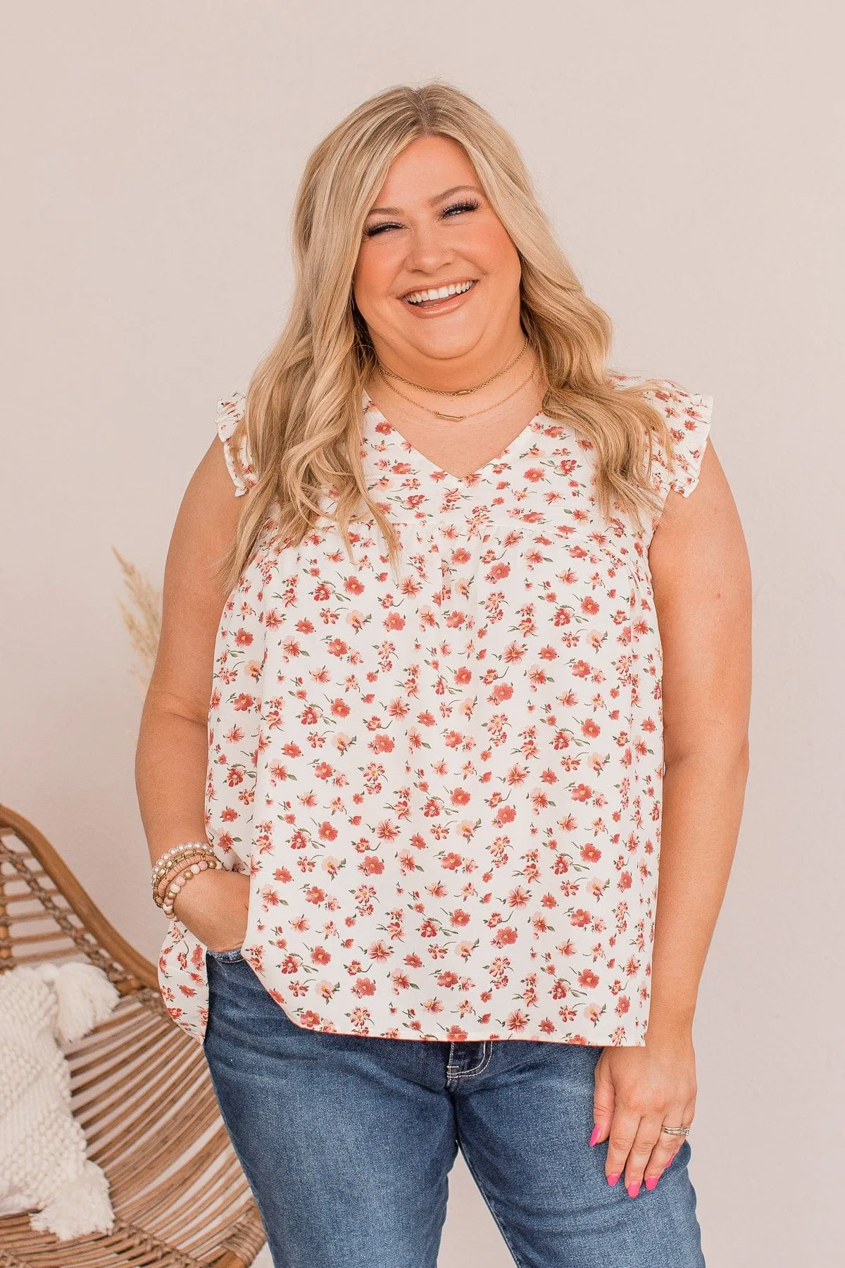 Radiant Aesthetic Floral Blouse- Ivory