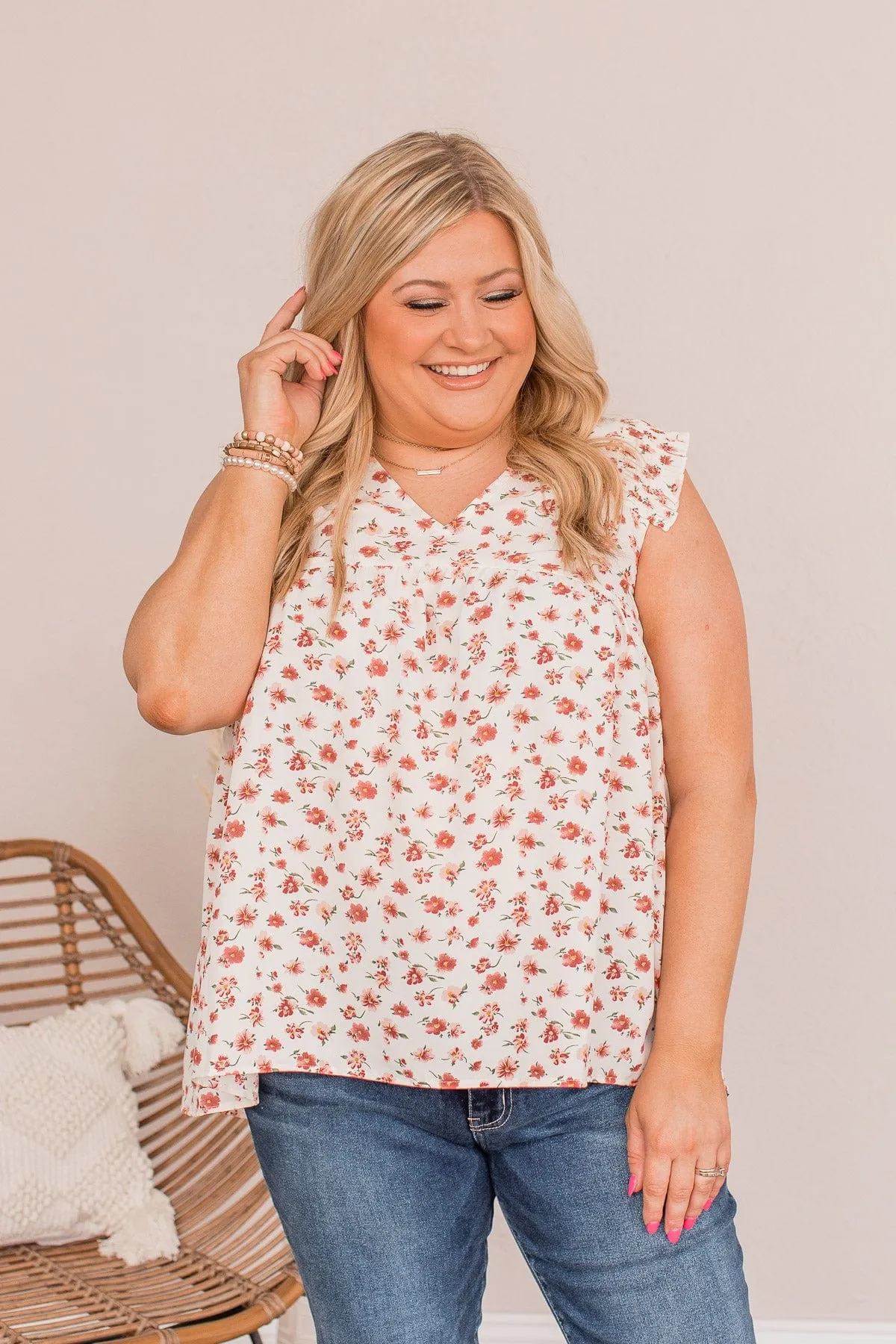 Radiant Aesthetic Floral Blouse- Ivory