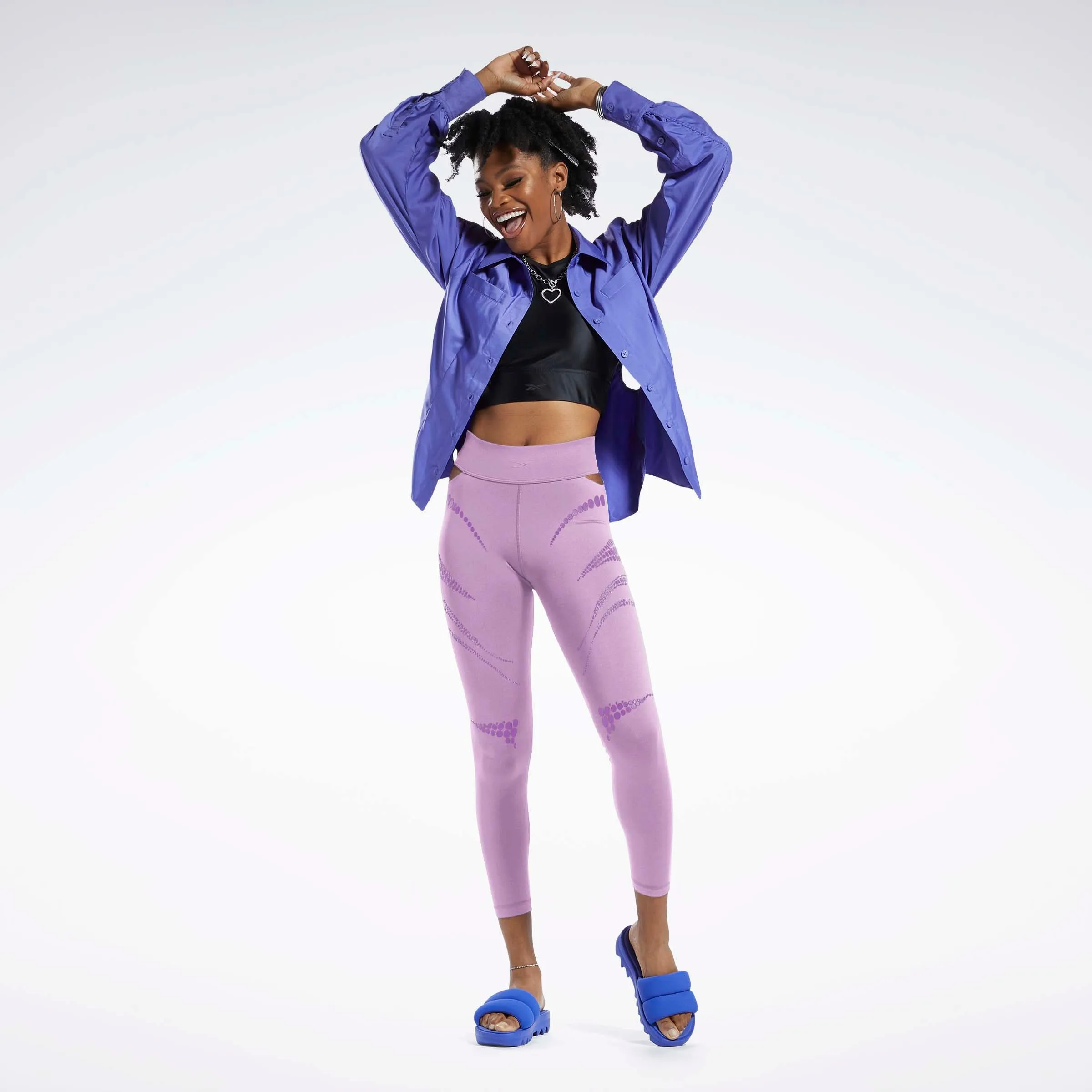 Reebok Cardi B Leggings Puzzled Purple