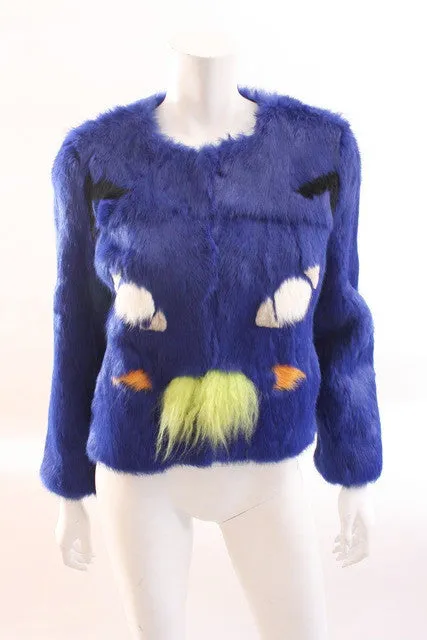 ROSCHTERRA Cat Face Rabbit Fur Coat