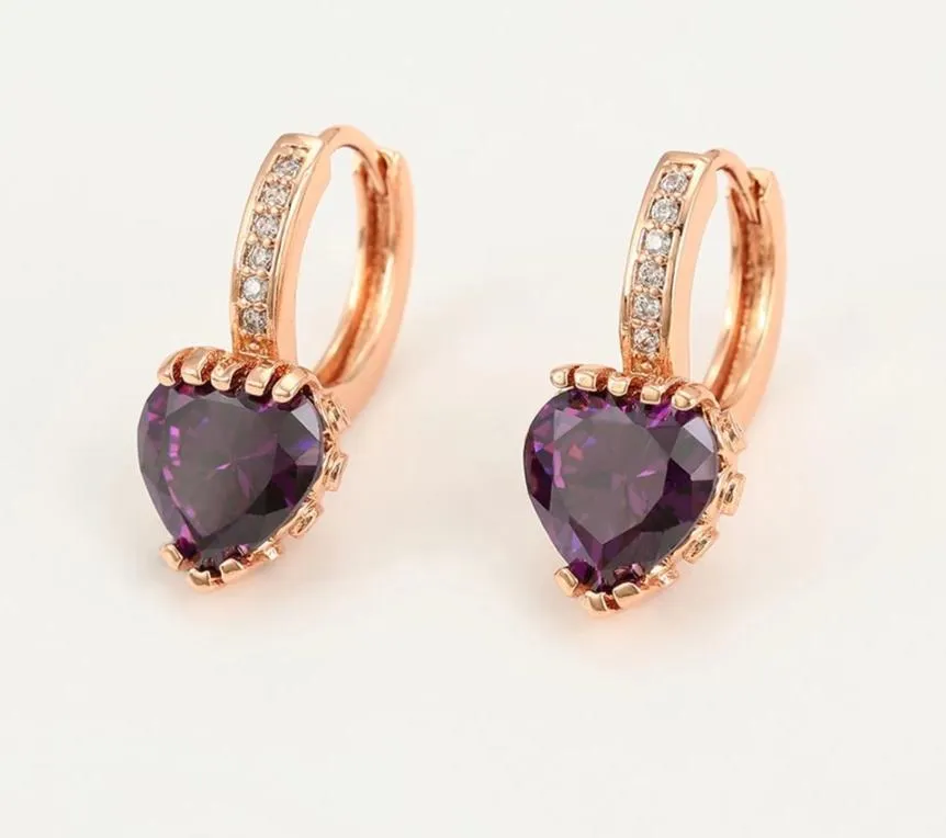 Rose Gold Heart Earrings