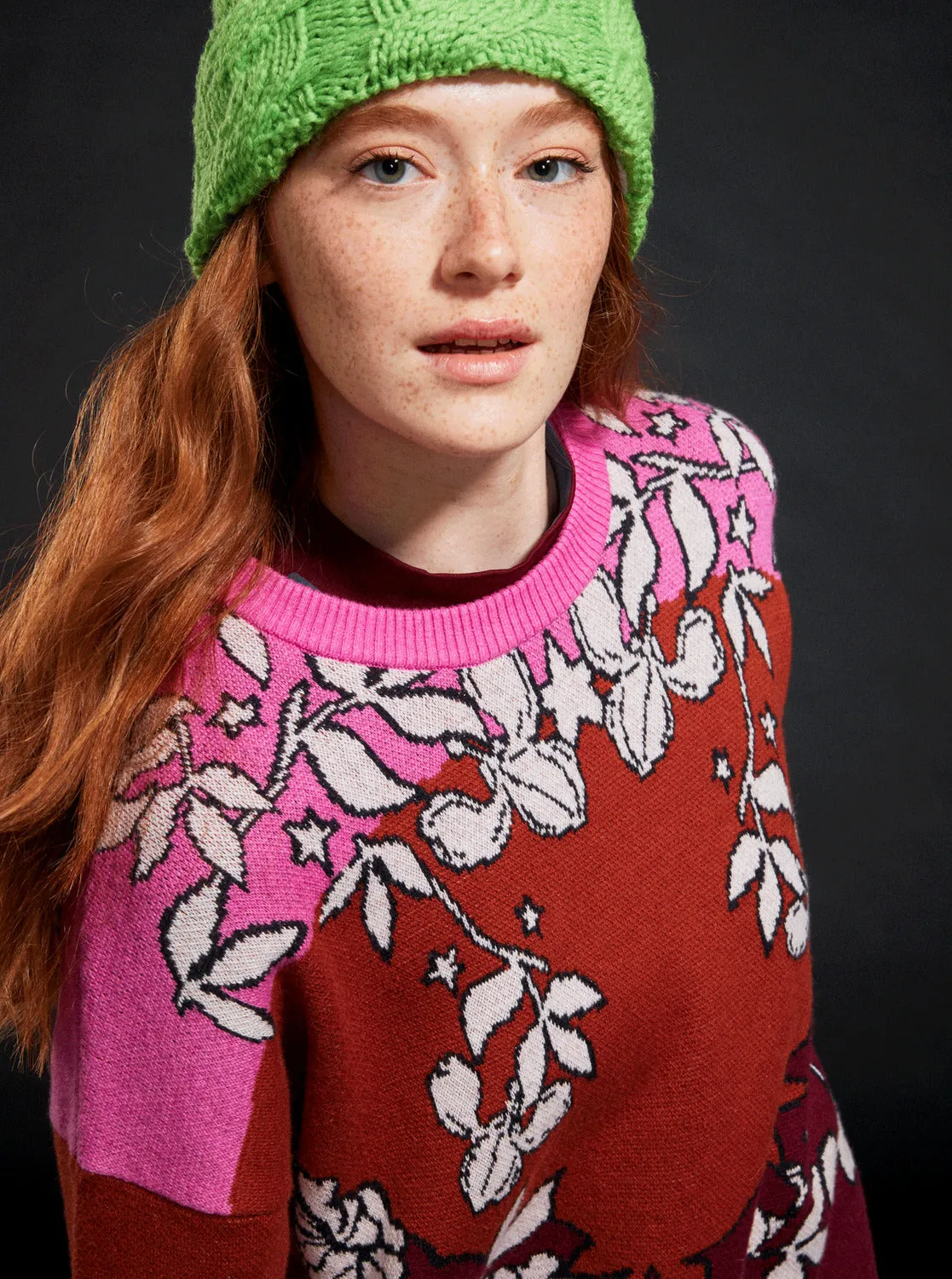 ROWLEY X ROXY Technical Sweater - Burnt Henna Laurel Floral