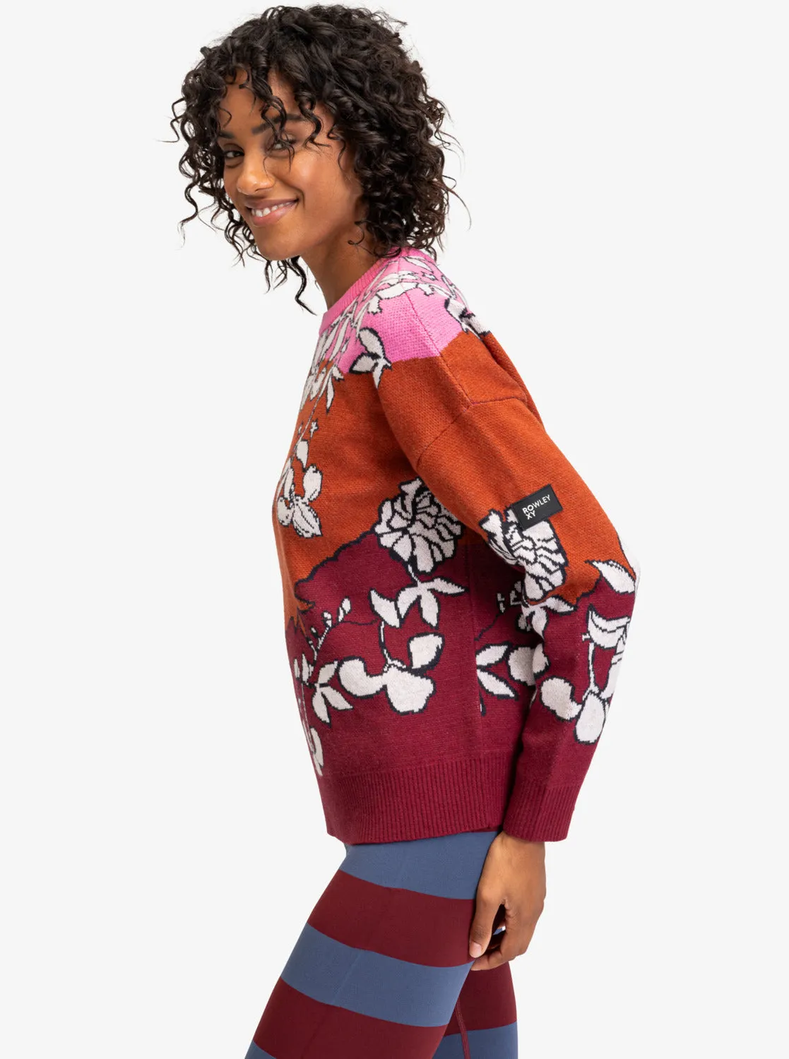 ROWLEY X ROXY Technical Sweater - Burnt Henna Laurel Floral