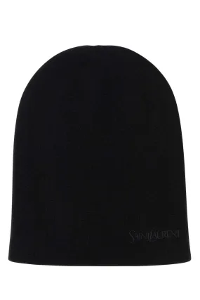 Saint Laurent Black Cashmere Beanie Hat