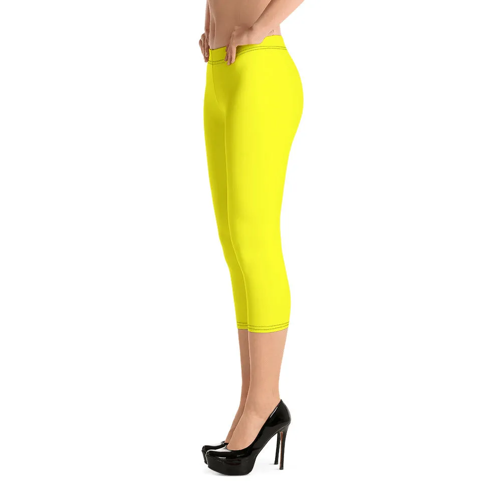 Savannahwood Black and Yellow Capri Leggings