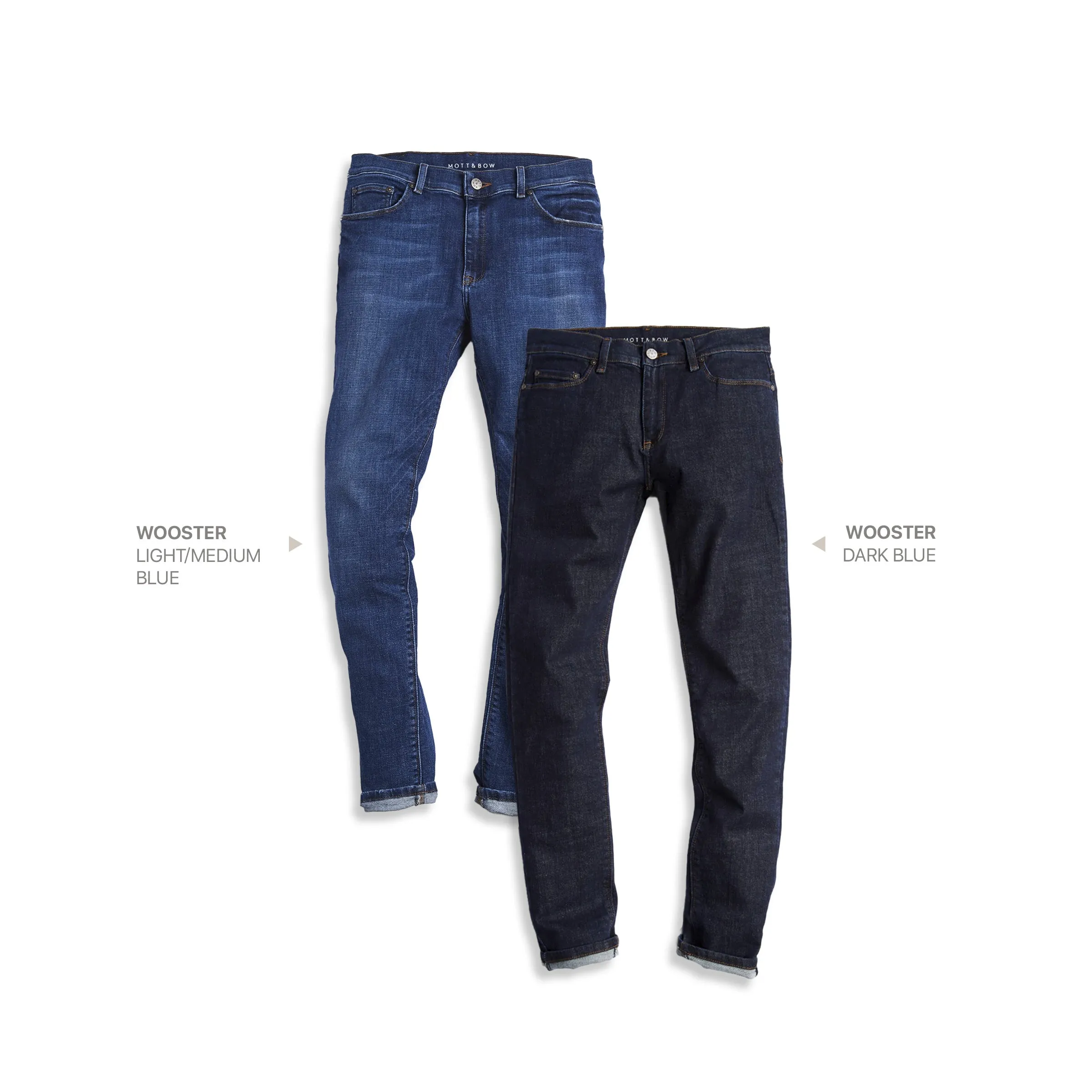 Skinny Wooster Light/Medium Blue and Wooster Dark Blue 2-Pack Jeans