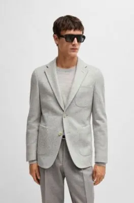 Slim-fit jacket in micro-patterned stretch jersey