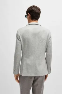 Slim-fit jacket in micro-patterned stretch jersey