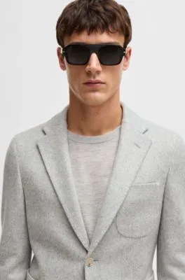 Slim-fit jacket in micro-patterned stretch jersey