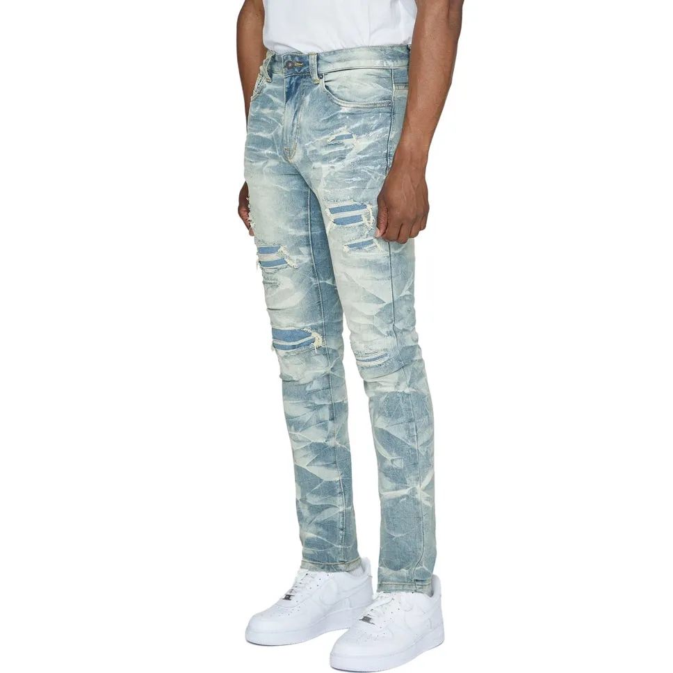 Slim Tapered Lightning Effect Jeans - Clyde Blue