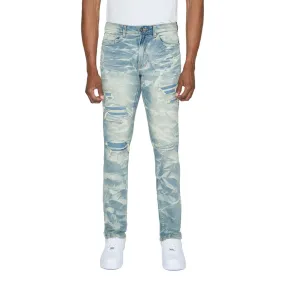 Slim Tapered Lightning Effect Jeans - Clyde Blue