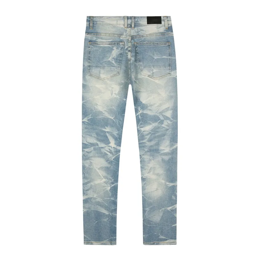 Slim Tapered Lightning Effect Jeans - Clyde Blue