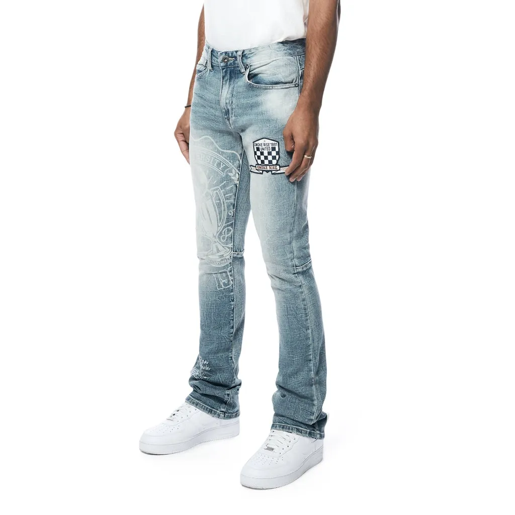 Slim Tapered Varsity Jeans - Canal Blue