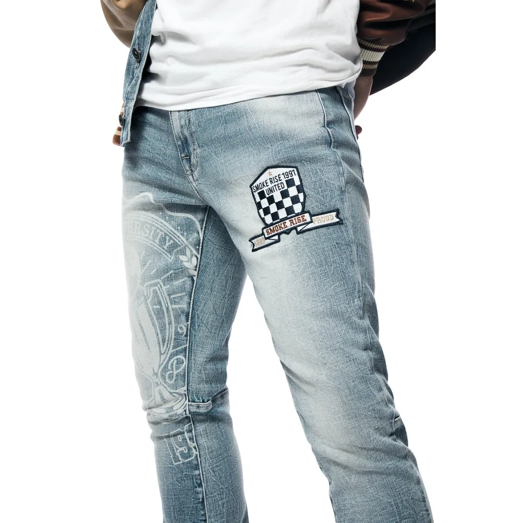 Slim Tapered Varsity Jeans - Canal Blue