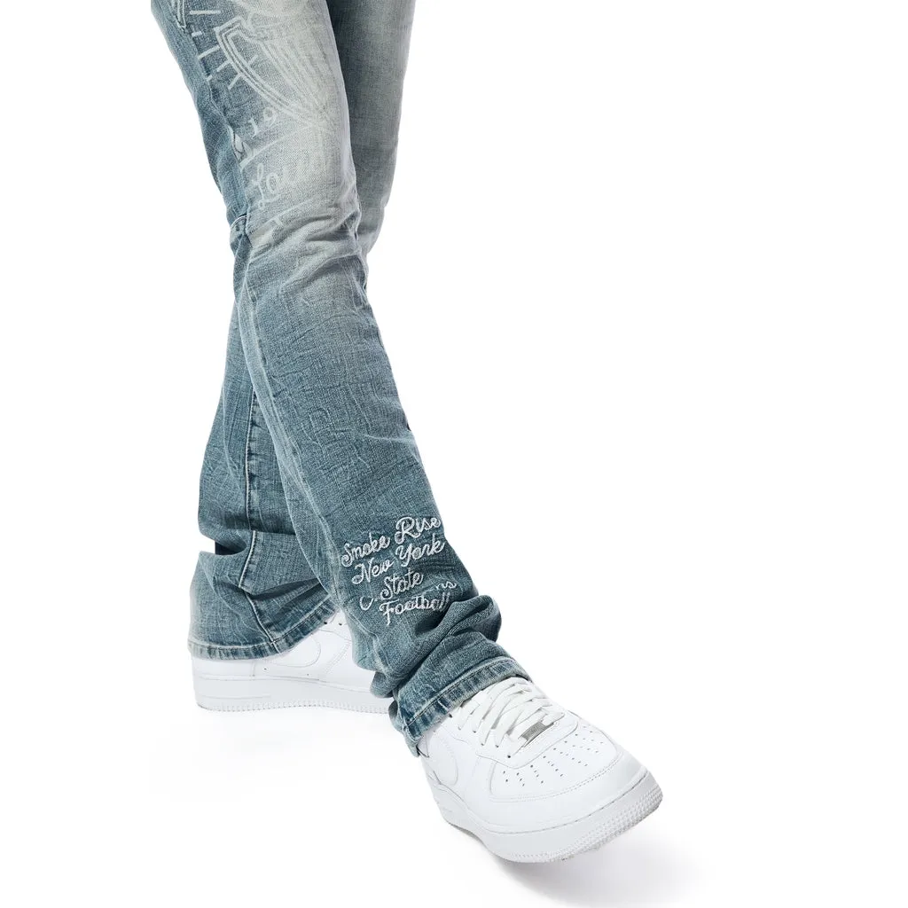 Slim Tapered Varsity Jeans - Canal Blue