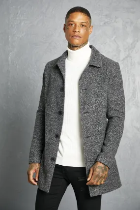 Smart Collar Overcoat | boohooMAN UK