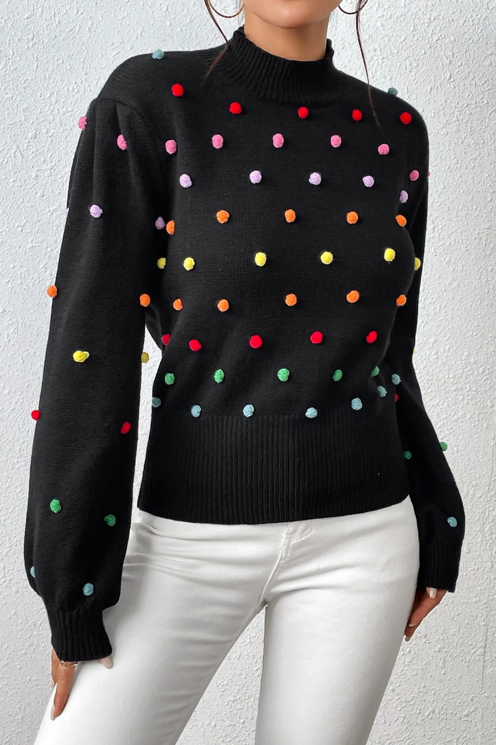 Tamira Pom-Pom Pullover Sweater