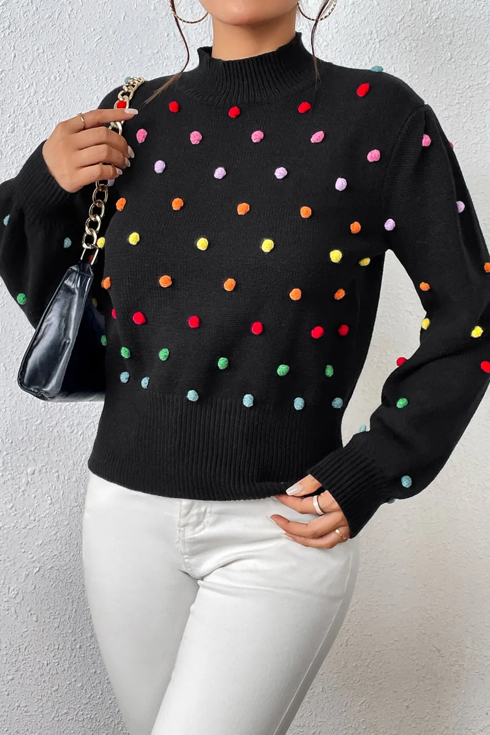 Tamira Pom-Pom Pullover Sweater