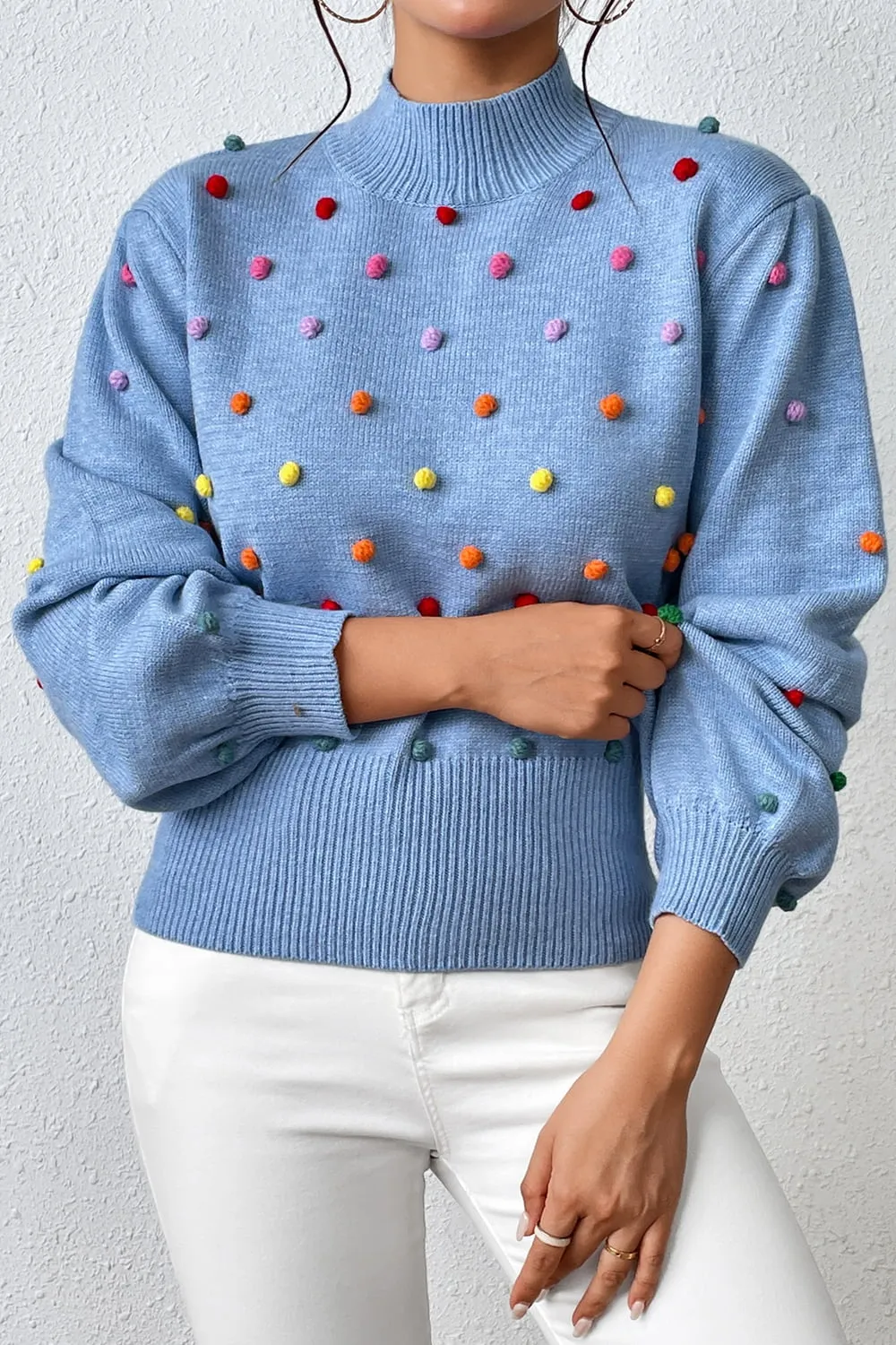 Tamira Pom-Pom Pullover Sweater