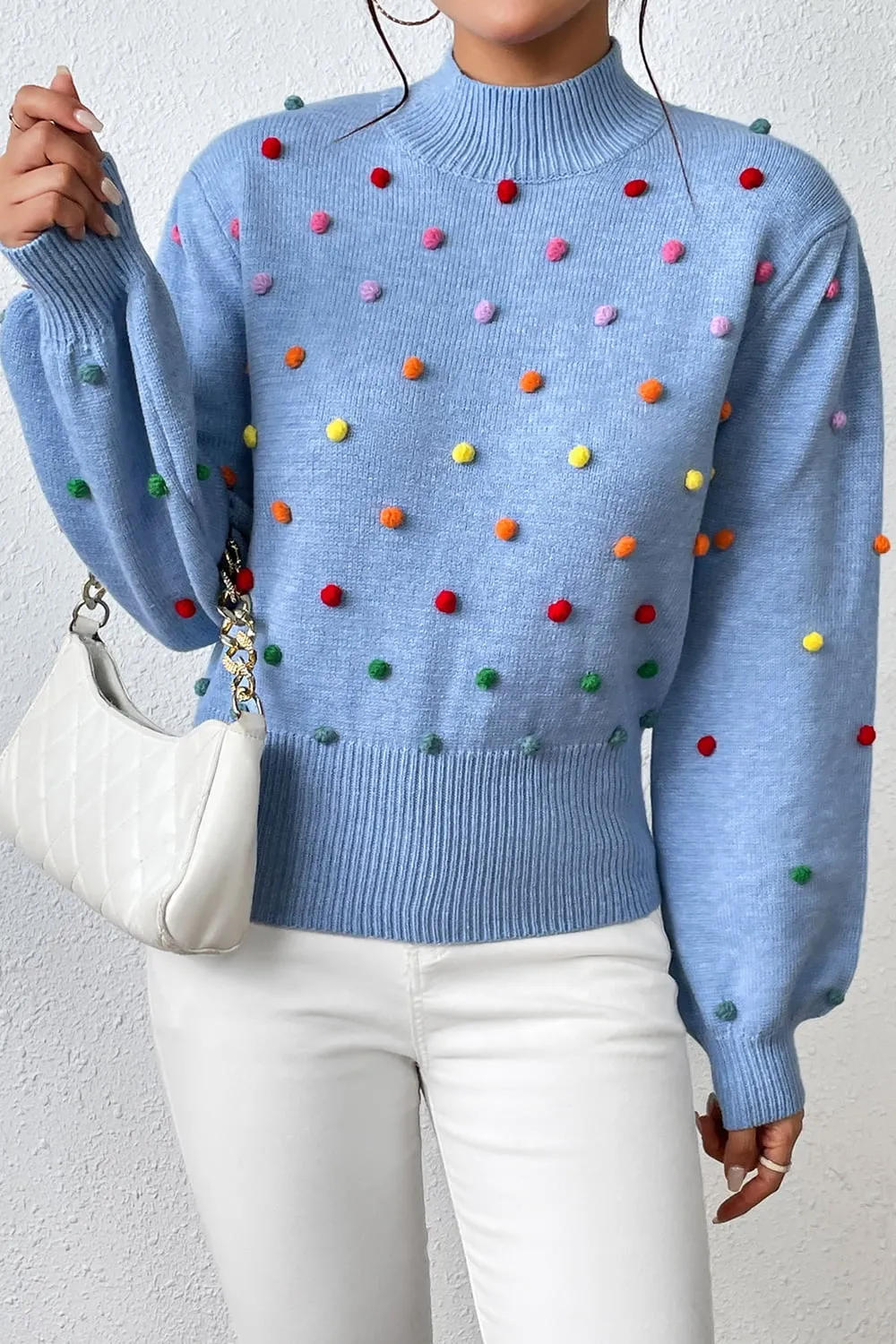 Tamira Pom-Pom Pullover Sweater