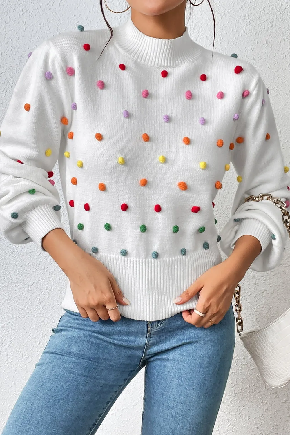 Tamira Pom-Pom Pullover Sweater