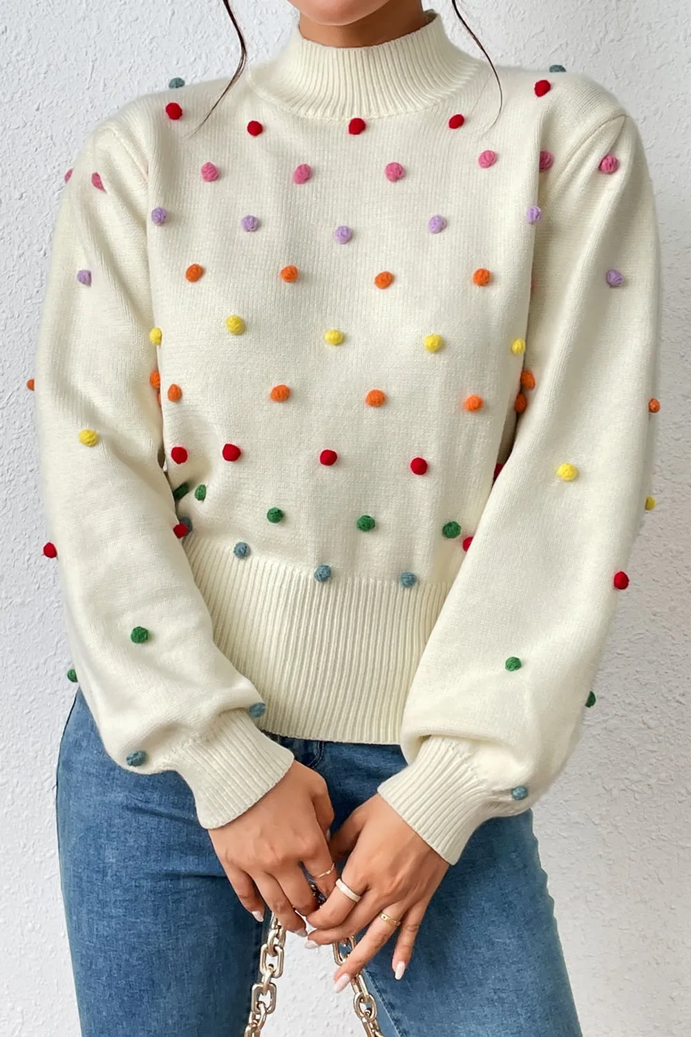 Tamira Pom-Pom Pullover Sweater