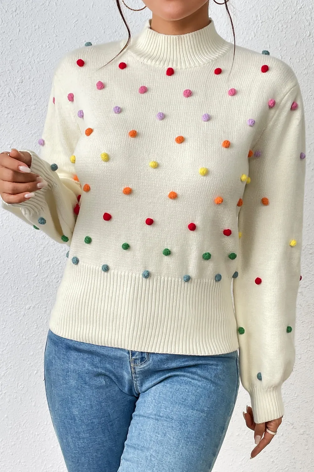 Tamira Pom-Pom Pullover Sweater