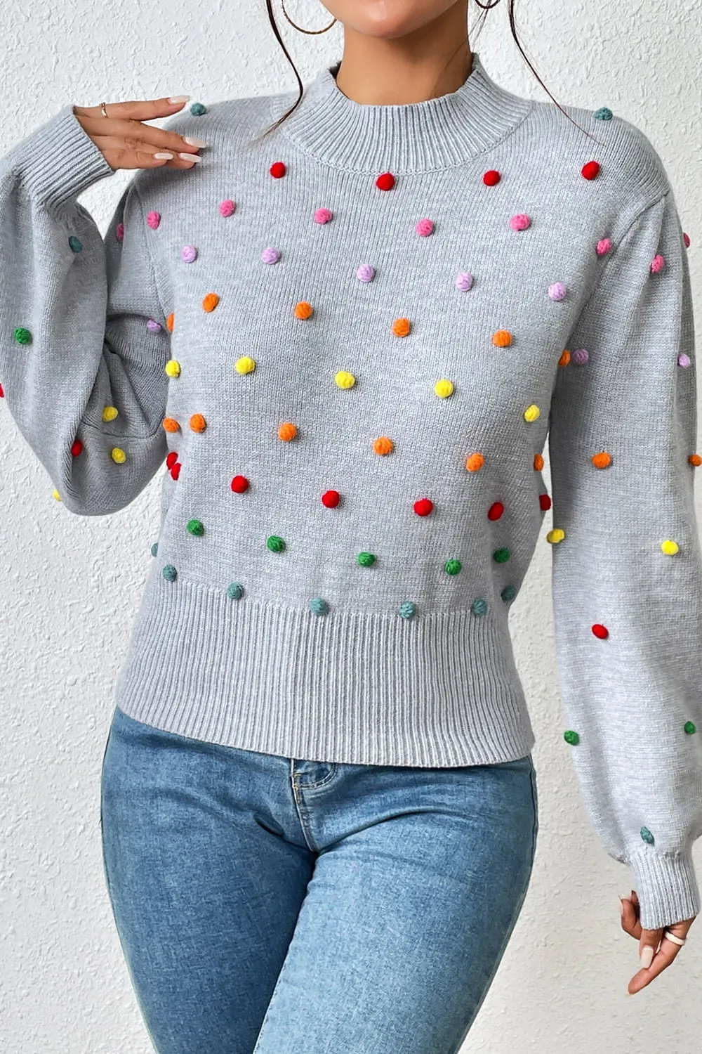 Tamira Pom-Pom Pullover Sweater