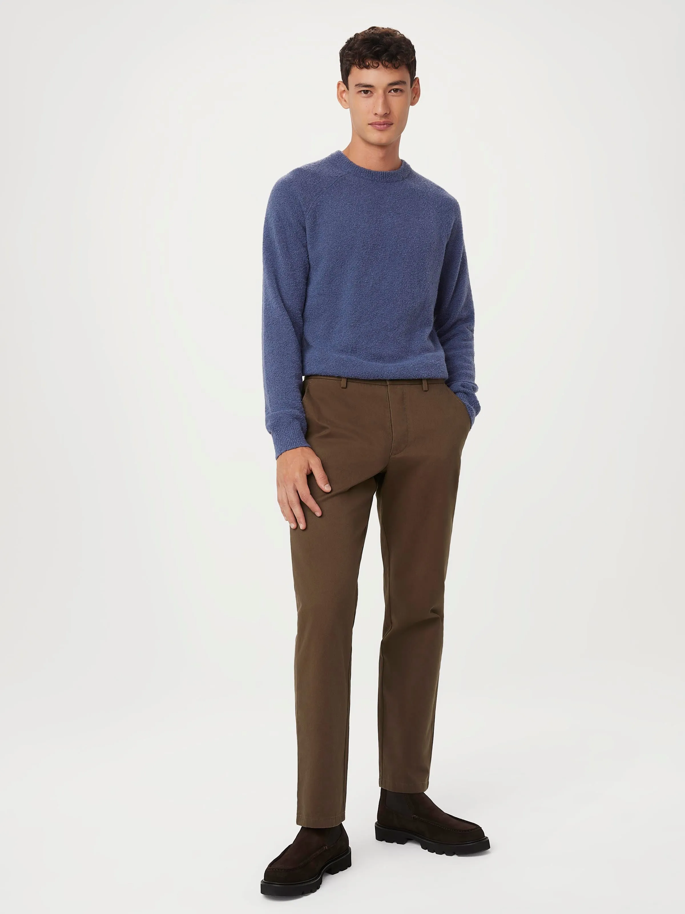 The Joey Straight Chino Pant in Chocolate Brown