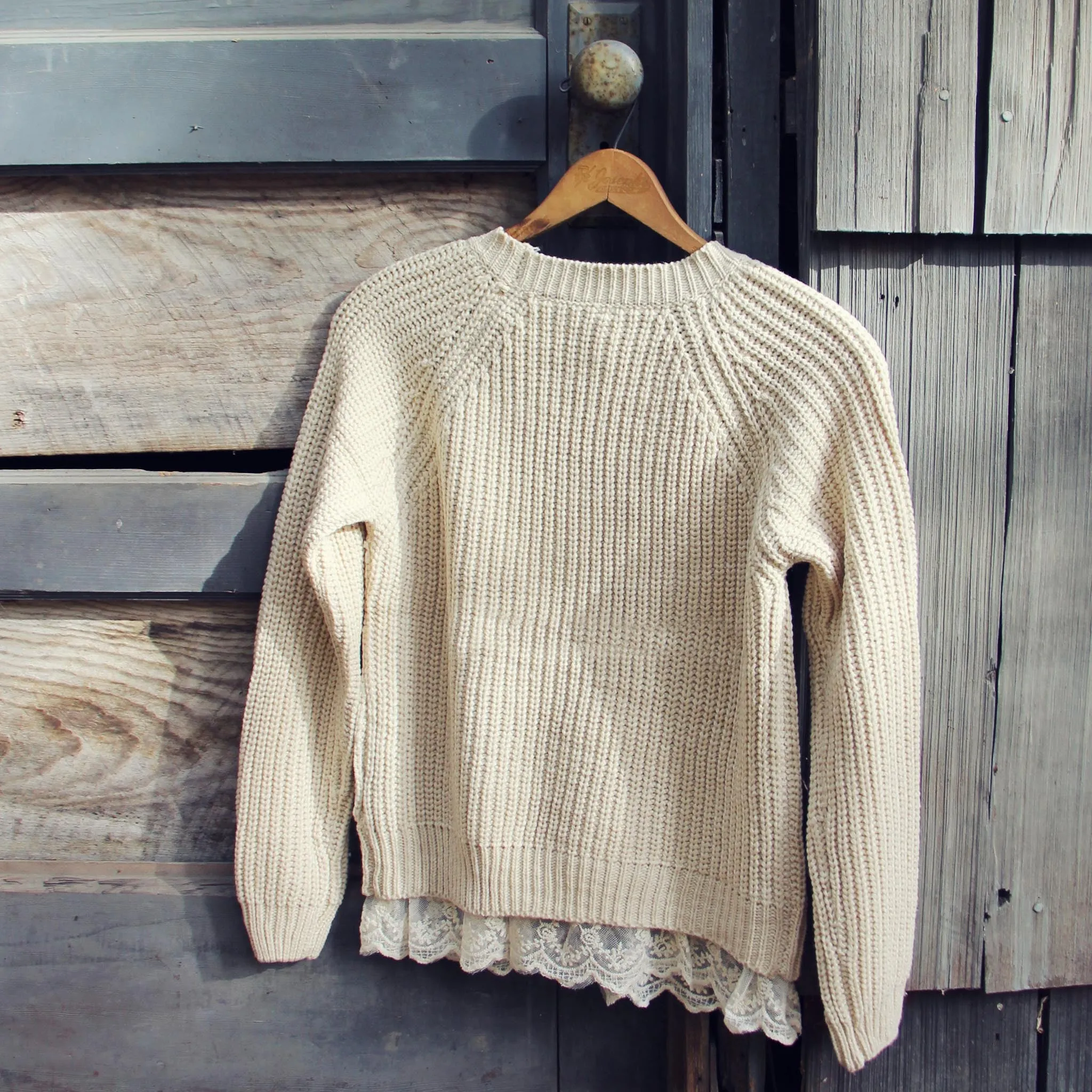 The Sugar Pine Lace Sweater in Cream